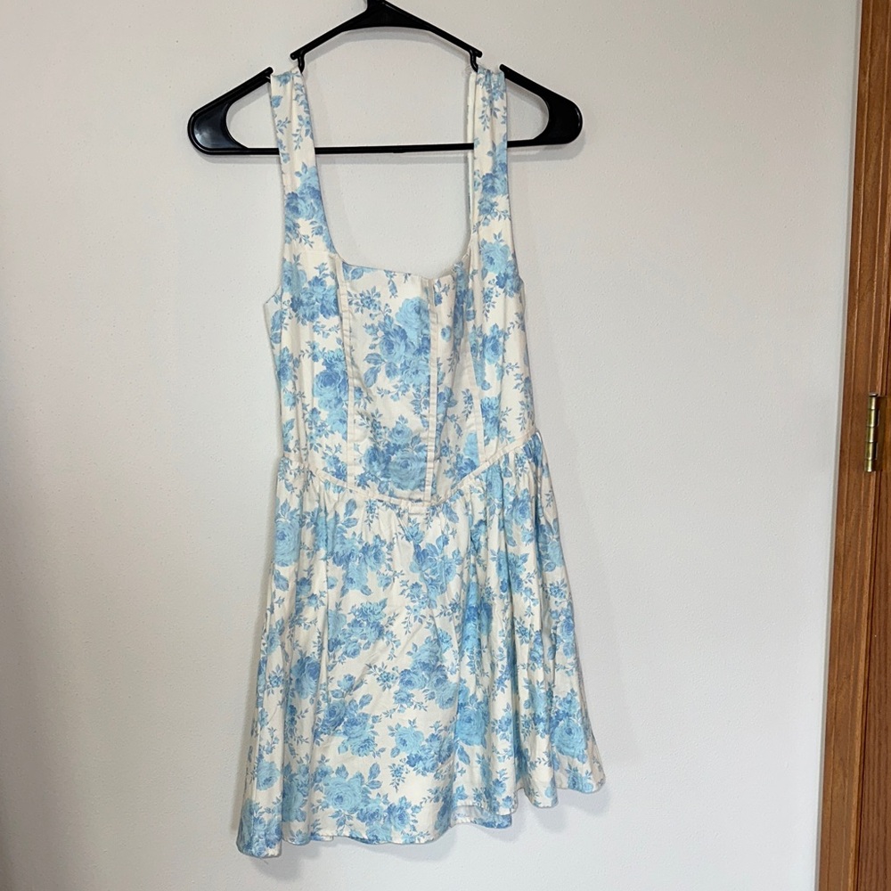 Altar’d State Floral Blue and White Dress